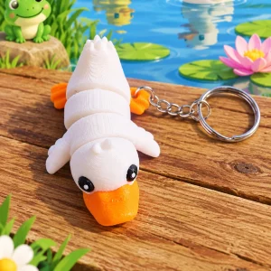 Llavero articulado de Patoso, pato rescatado del santuario